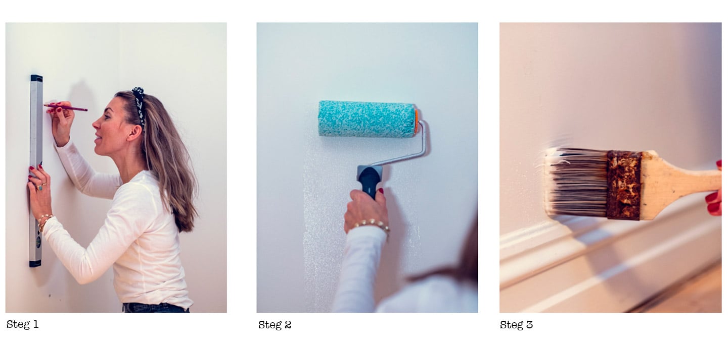 Sette opp tapet - steg 1, 2 og 3