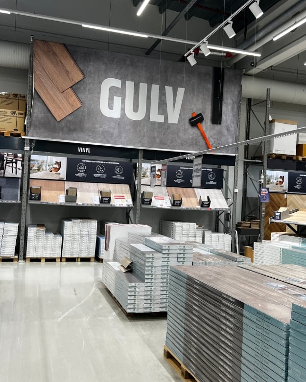 Gulv avdelingen i en Obs BYGG butikk