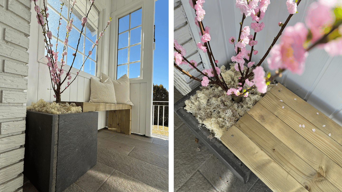 DIY benk til inngangspartiet