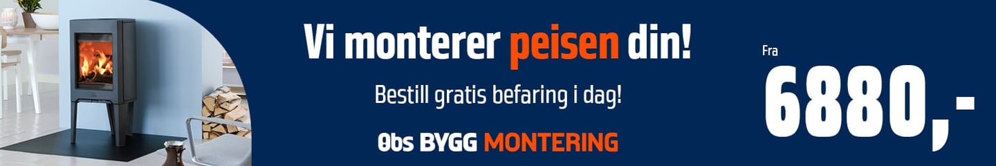 Montering peis