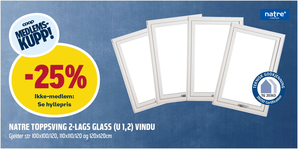Natre toppsving 2-lags glass