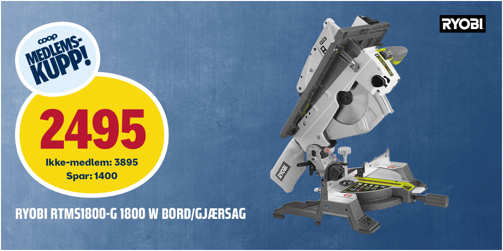 Ryobi RTMS1800-G 1800W bord/gjærsa