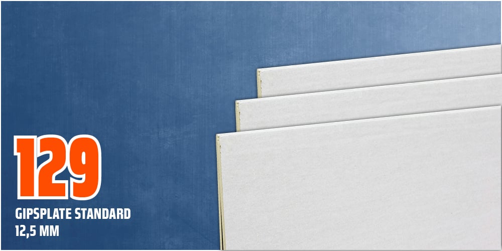 Standard 12,5 mm gipsplate