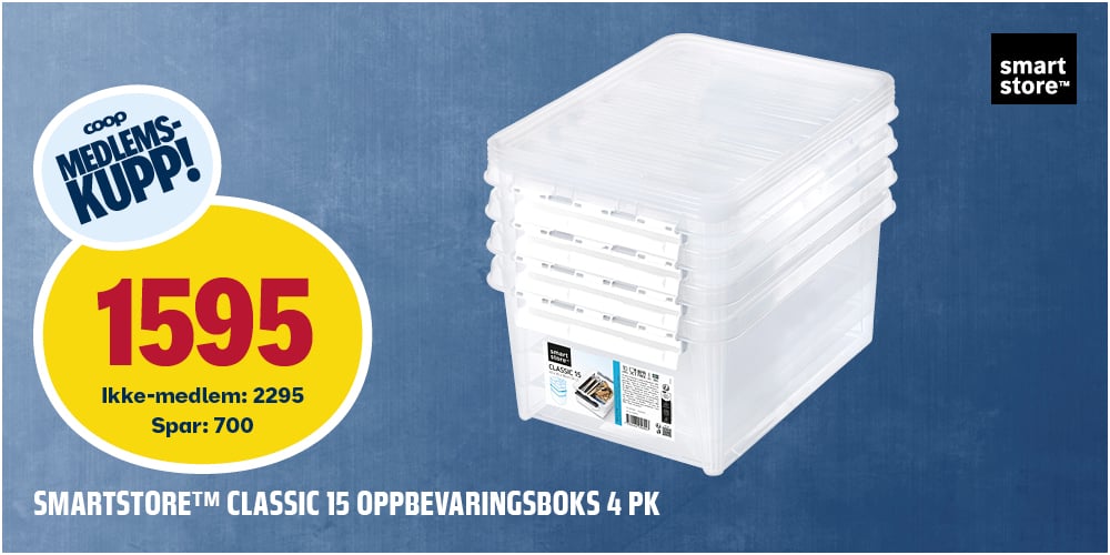 Smartstore Classic 15 oppbevaringsboks 4 pk