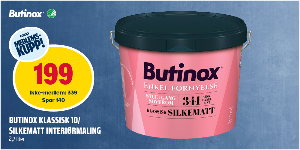 Butinox Klassisk 10 / silkematt interiørmaling