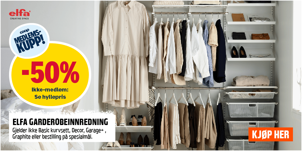 Elfa garderobeinnredning