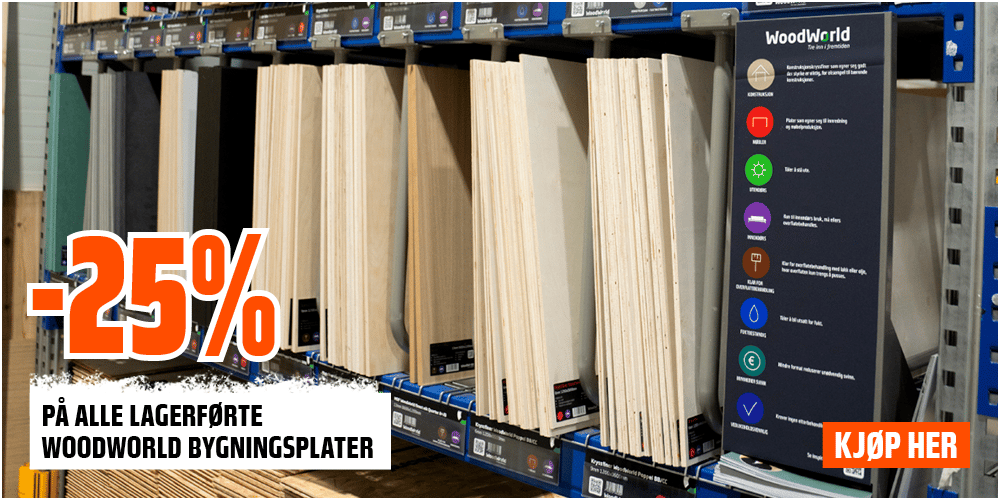 Lagerførte bygningsplater fra WoodWorld