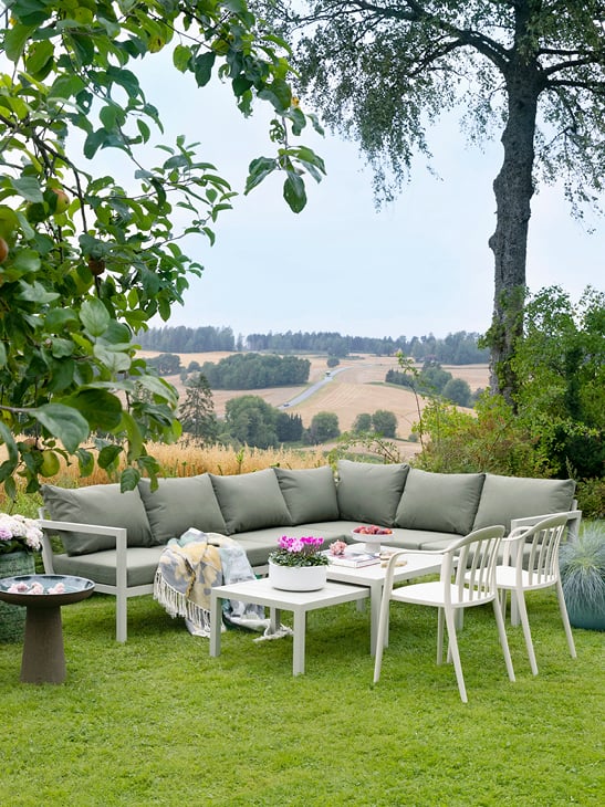 Røst sofagruppe, kalk med grønn