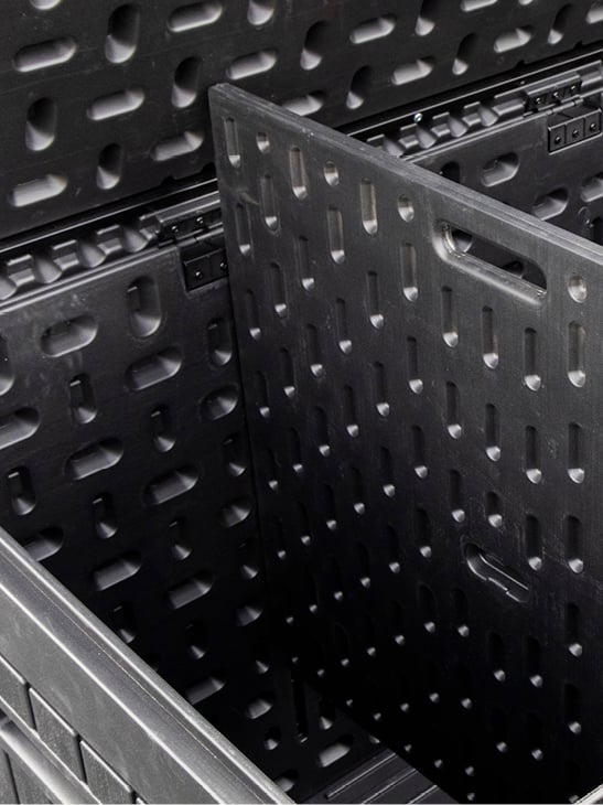 Detaljbilde av Vari putekasse. 