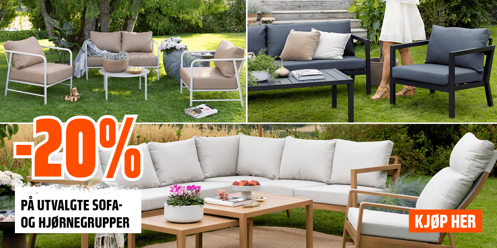 -20% på utvalgte sofa- og hjørnegrupper