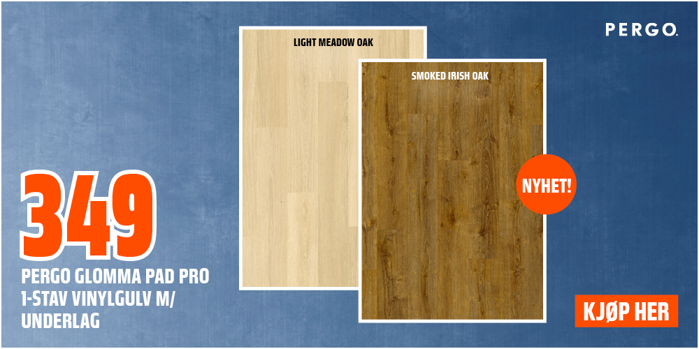 Pergo Glomma Pad Pro 1-stav vinylgulv m/underlag