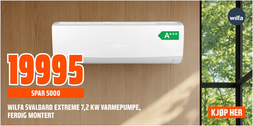 Wilfa Svalbard Extreme 7,2 kW varmepumpe, ferdig montert