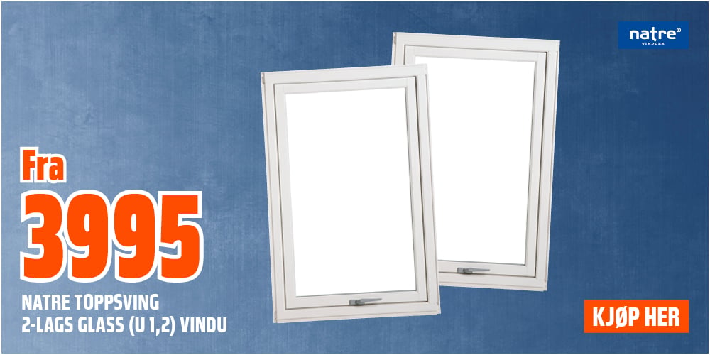 Natre toppsving 2-lags glass (U 1,2) vindu