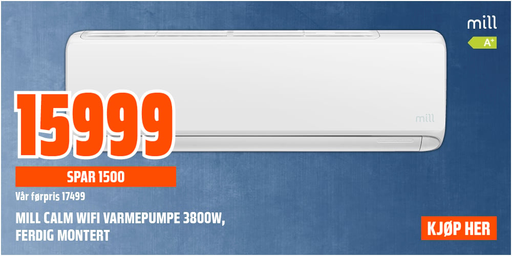 Mill Calm WiFi varmepumpe 3800W