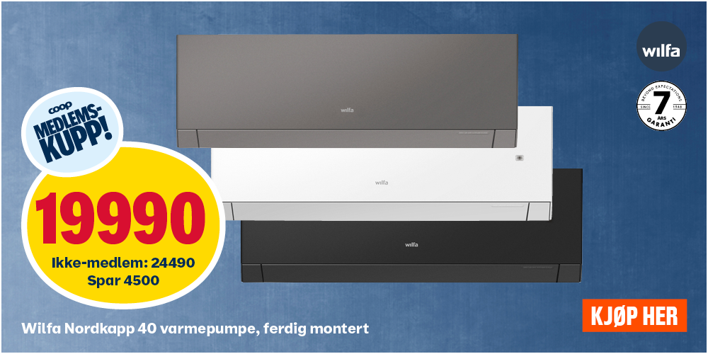 Wilfa Nordkapp 40 varmepumpe, ferdig montert