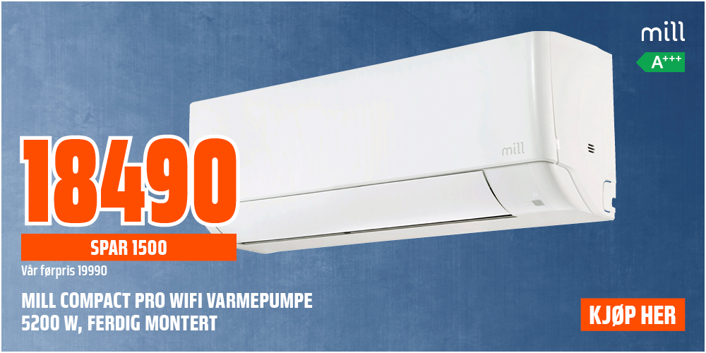 Mill Compact Pro WiFi varmepumpe 5200W, ferdig montert