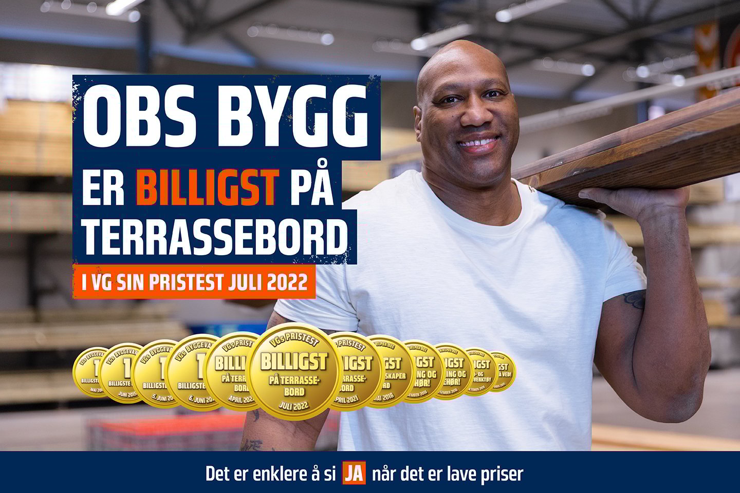 Obs BYGG billigst på terrassebord for 7. gang