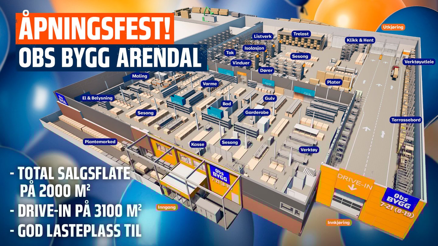 Obs BYGG åpner i Arendal