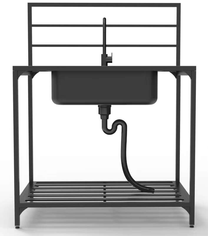 FCC utekjøkken modul 5 hylleseksjon m/vask og kran
