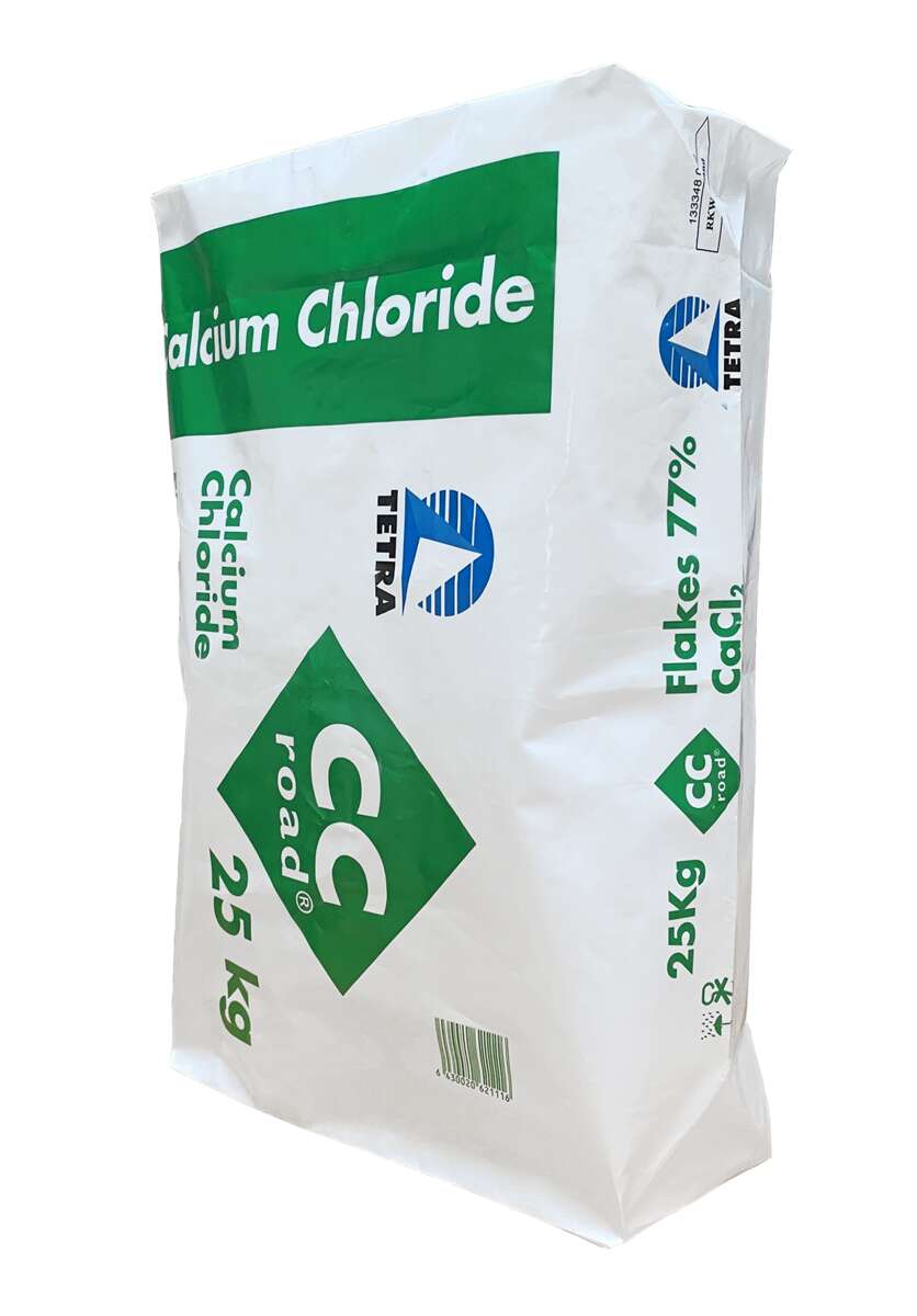 Calcium Chloride (CaCl2) Flakes 77% 25kg Bag Road