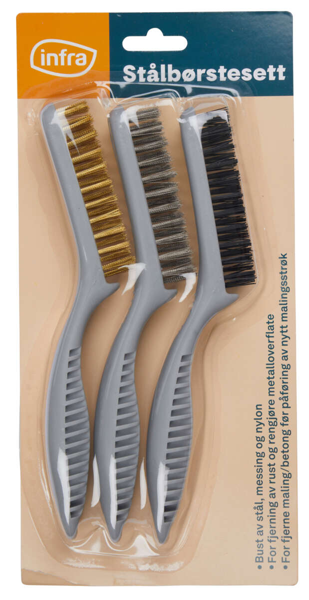 Infra stålbørstesett 3 deler