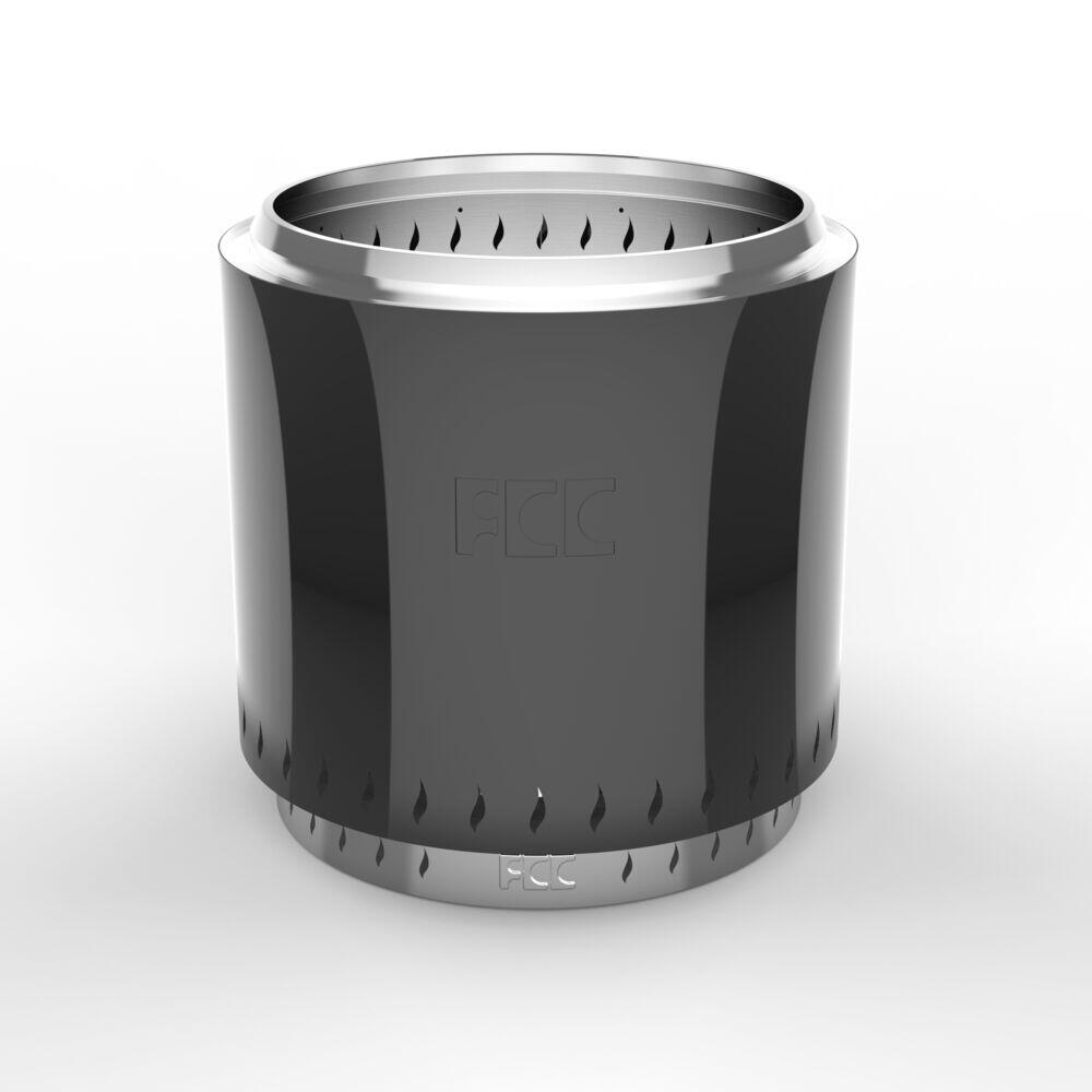 FCC Volcano medium svart emaljert båltønne