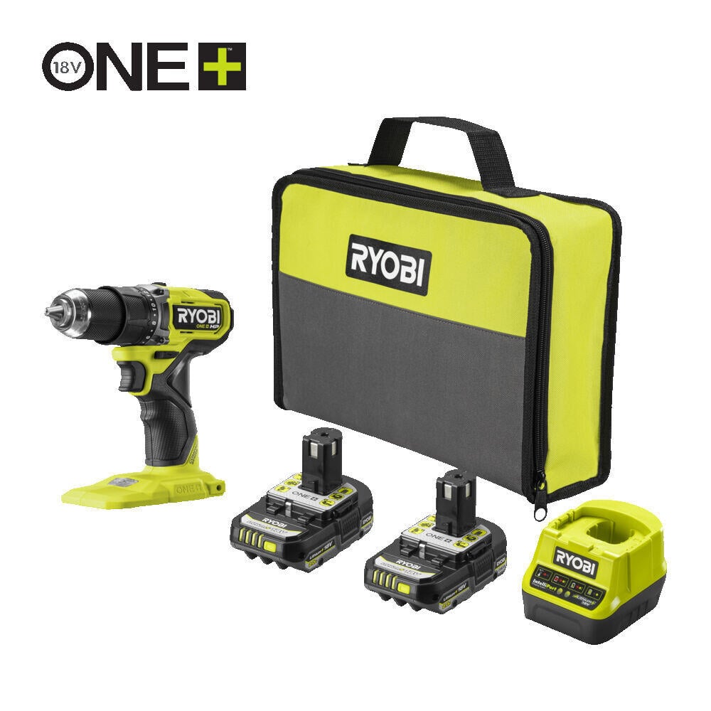 Ryobi ONE+ HP RDD18C1-2C20S Compact bor-/skrutrekker sett m/batteri