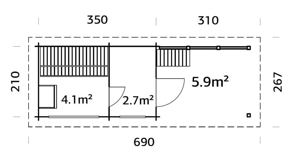 Palmako Badstuhytte Sanna 6.8+5.9 m2