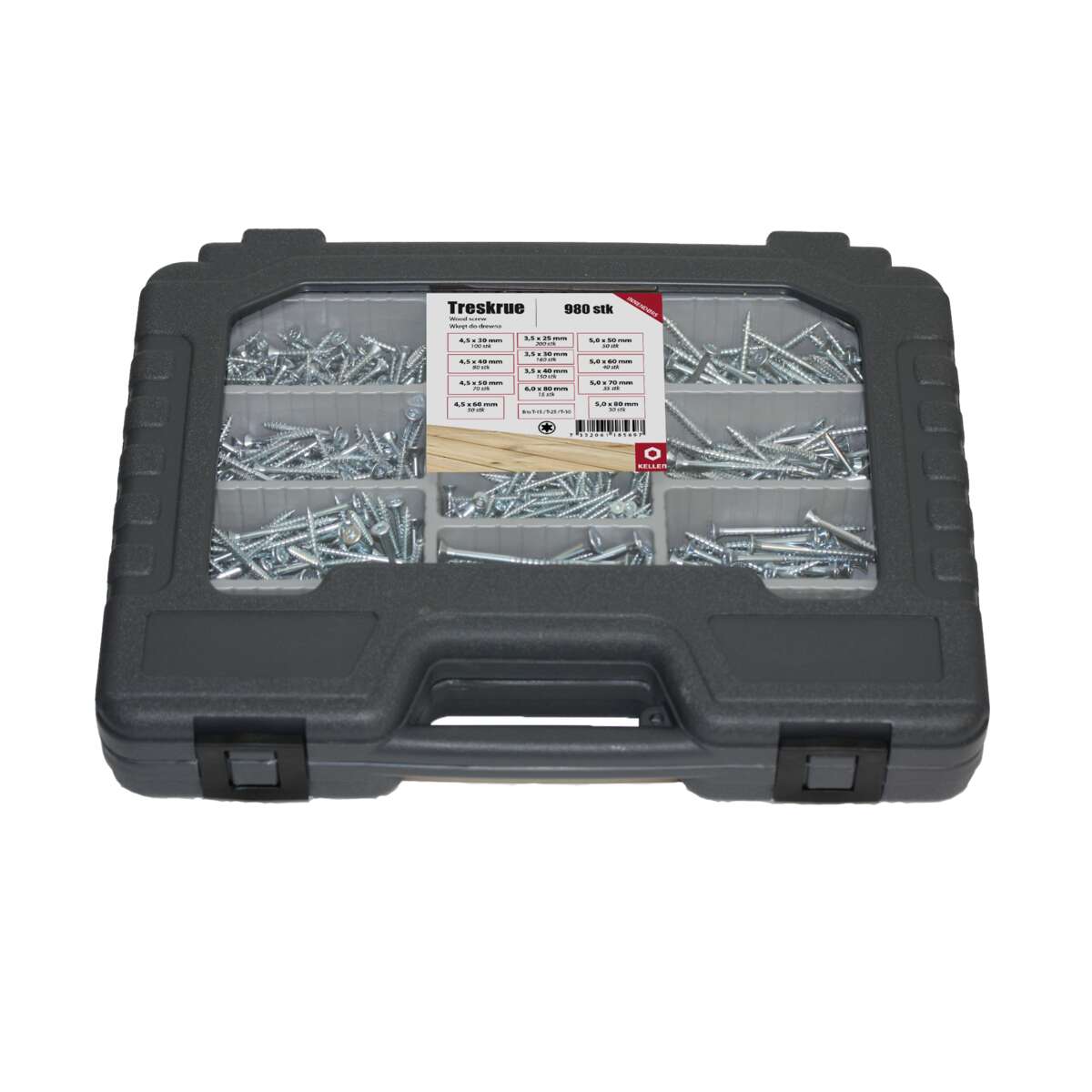 Skruesett, innendørs 980 stk