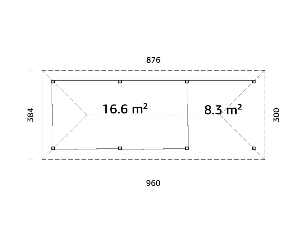 Palmako Bianca 218 hagestue 24,9 m²