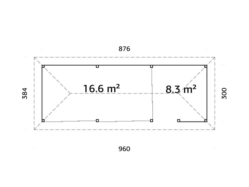 Palmako Bianca 219 hagestue 24,9 m²