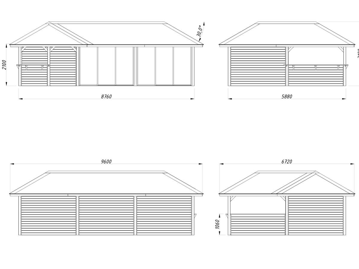 Palmako Bianca 220 hagestue 33.2 m²
