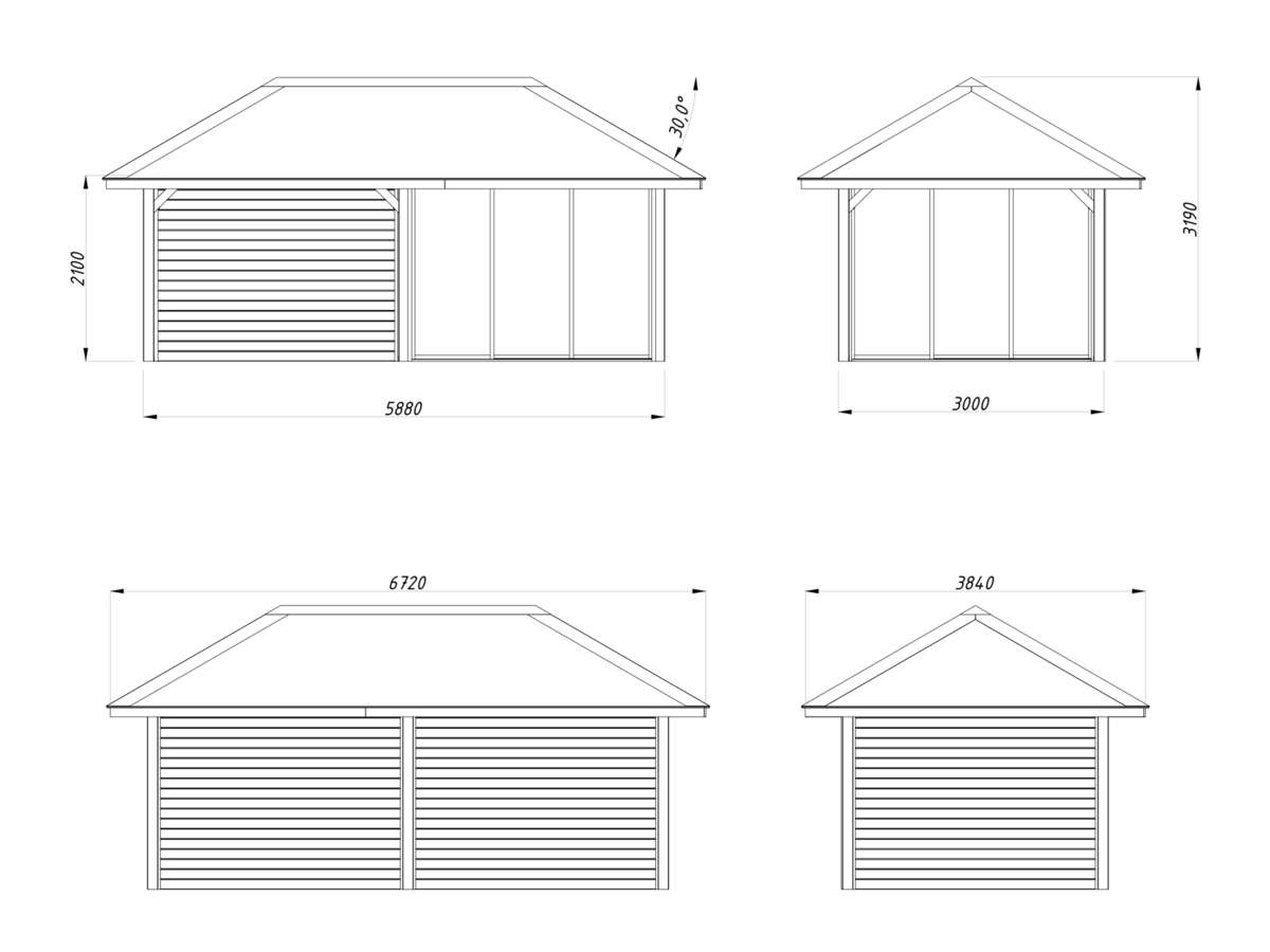 Palmako Bianca 205 hagestue 16,6 m²