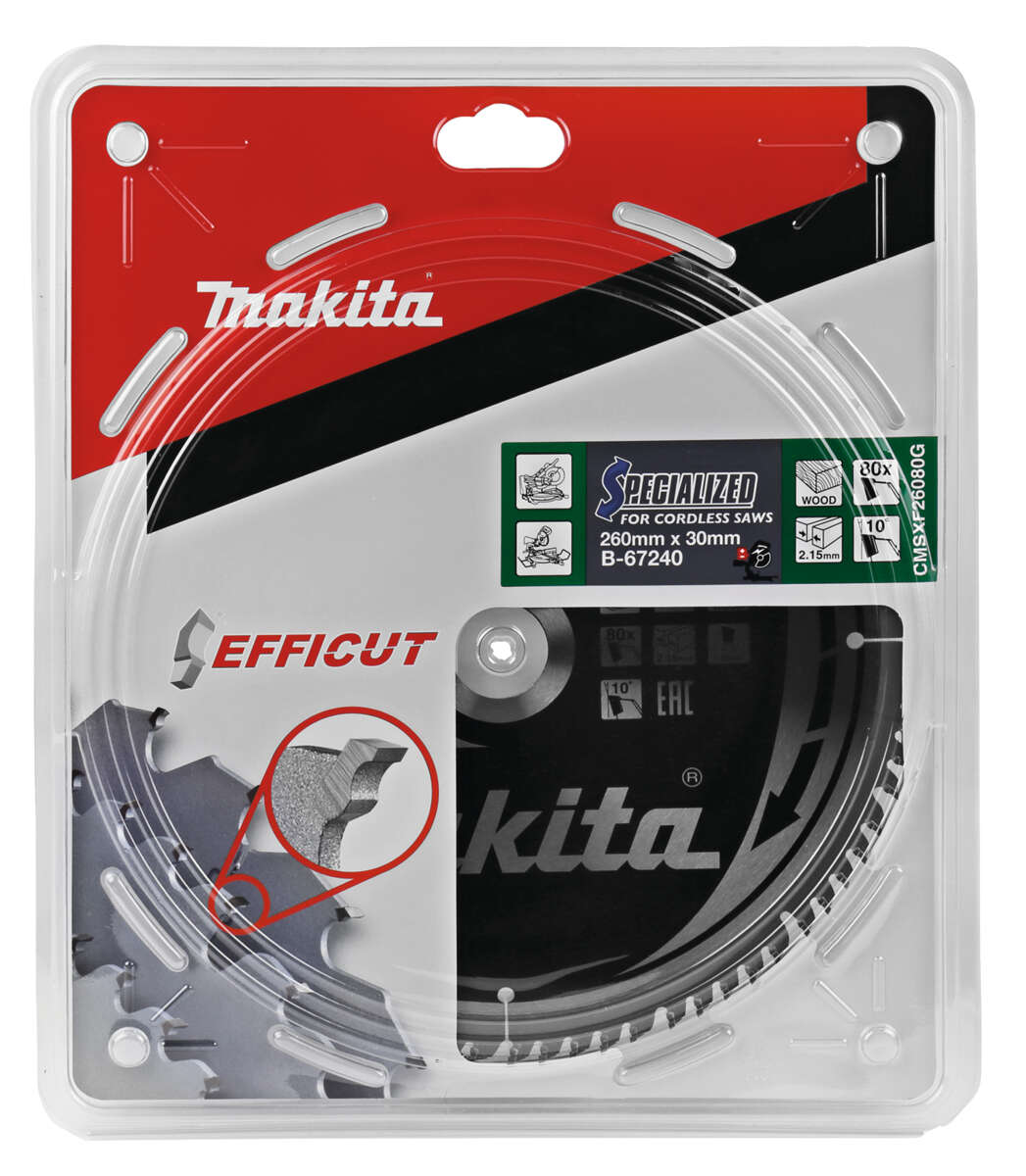 Makita Efficut T.C.T., 260 x 30 mm, 80 T sirkelsagblad