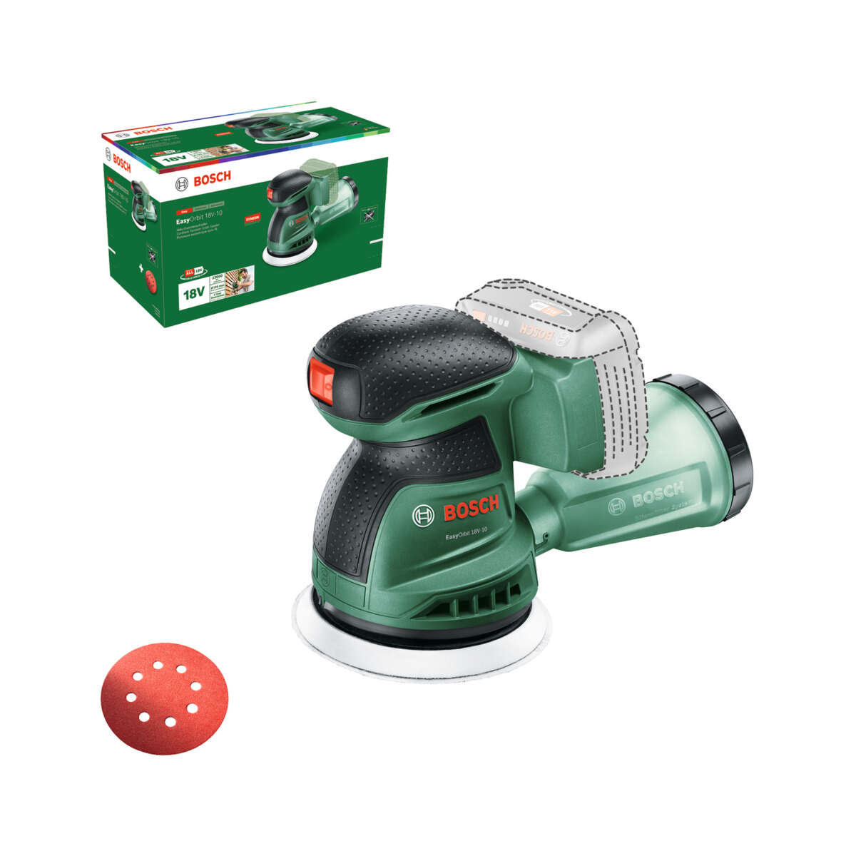 Bosch Easyorbit 18V-10 eksentersliper u/batteri