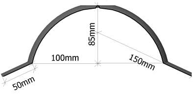 Verform svart mønekam takpanne