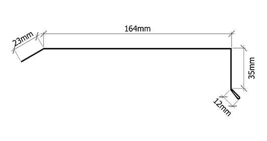 Verform universal 6" sort vindskibeslag