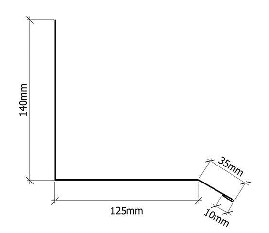 Verform 90° sort overgangsbeslag