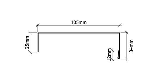 Verform klassisk 4" sort vindskibeslag