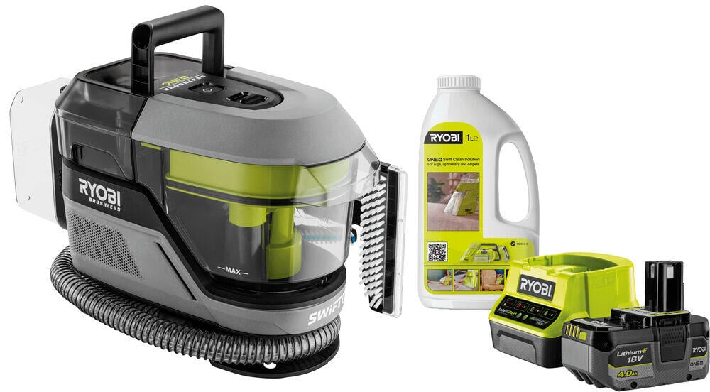 Ryobi RDC18BL-1X40G Swift Clean flekkrenser kit 18V ONE+ m/batteri