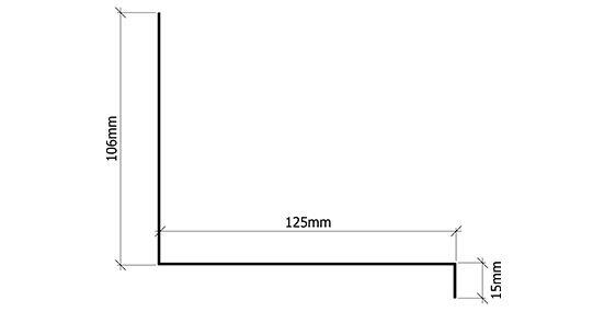 Verform Terrassebeslag 125 mm svart