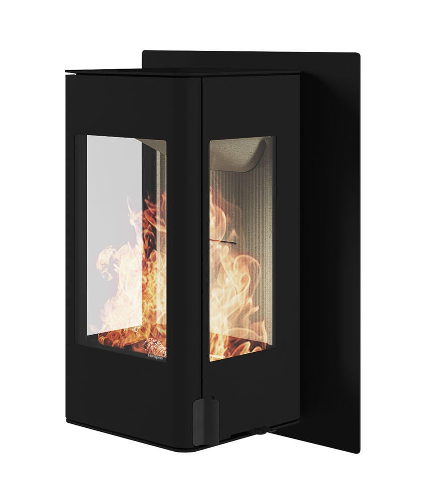 Nordpeis YoU Wall m/brannmursplate lysThermotte peisovn