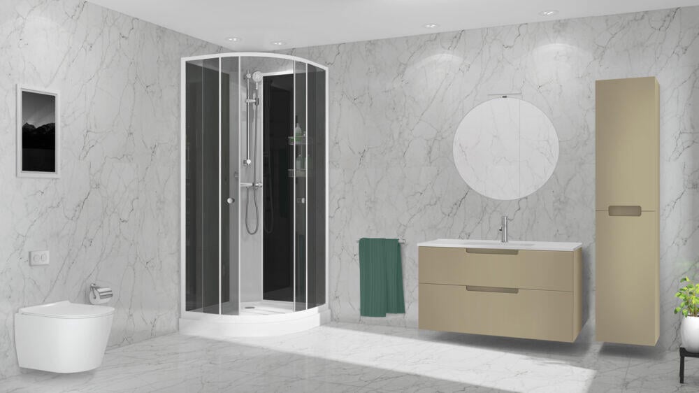 Duxa Ida rundt speilskap med LED lys