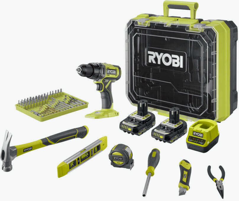 Ryobi ONE+ RDD18-2C20TAH borskrutekker kit m/2 batterier