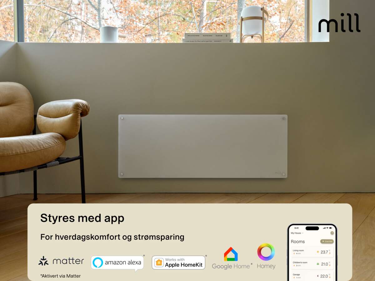 Mill Glass WiFi Gen 3 1000W panelovn