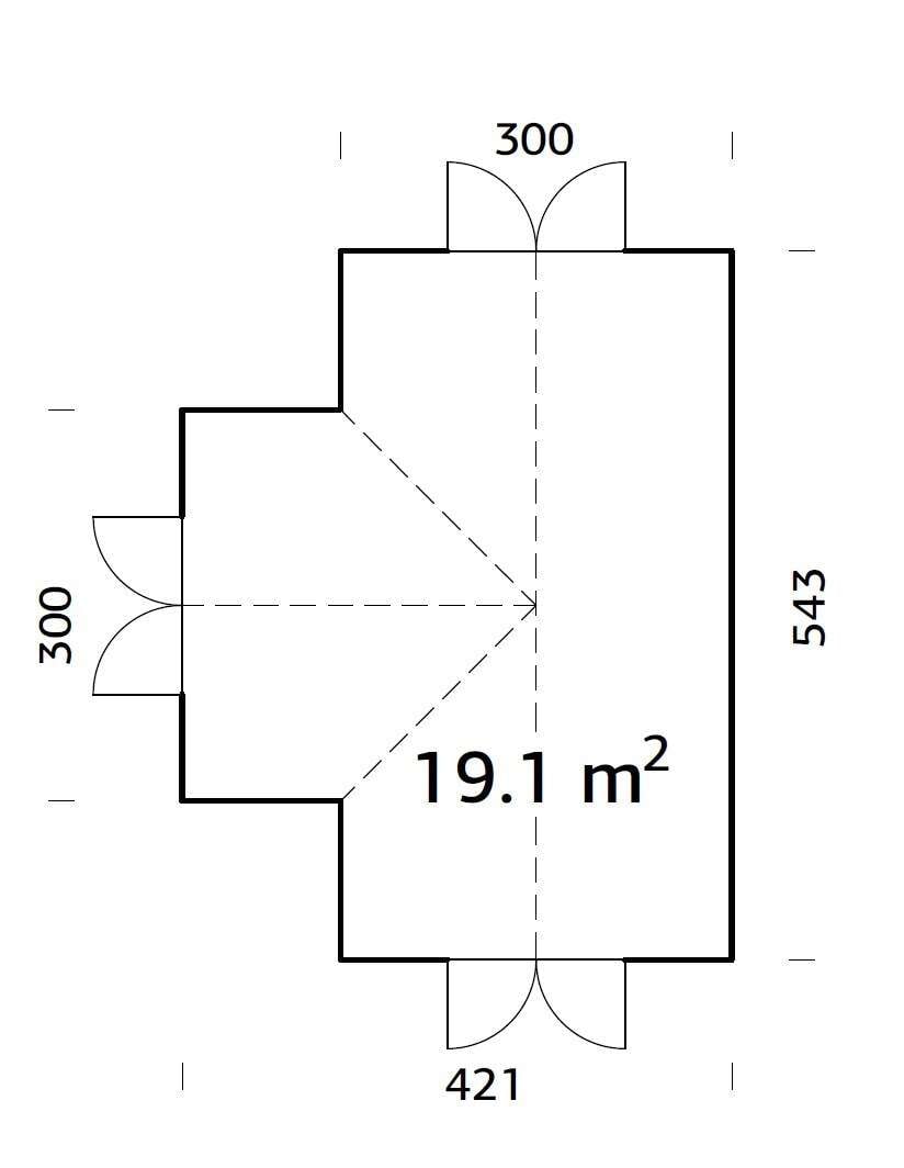 Palmako Emilia veksthus 19,1 m² gråmalt