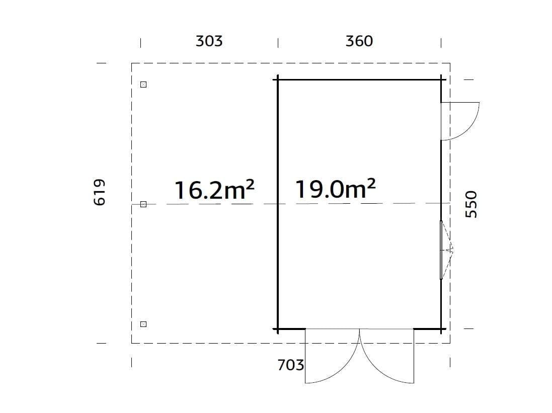 Palmako Roger maxi-bod 19,0+16,2 m²