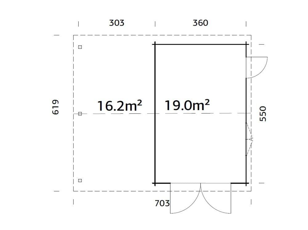 Palmako Roger maxi-bod 19,0+16,2 m²