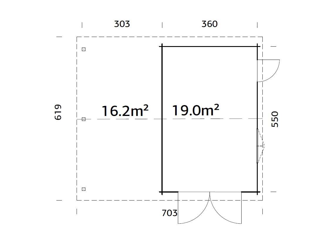 Palmako Roger maxi-bod 19,0+16,2 m²