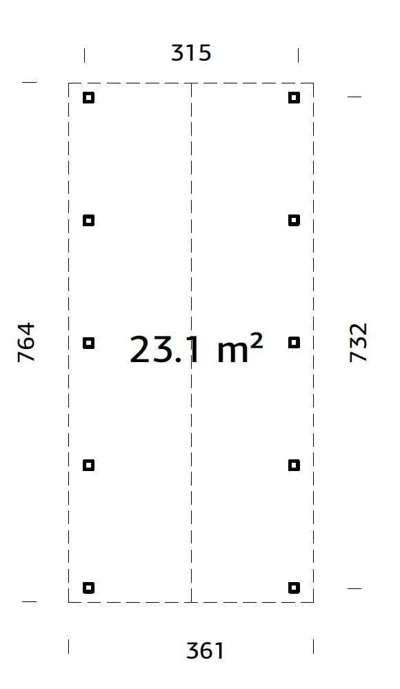 Palmako Robert carport 23,1 m²